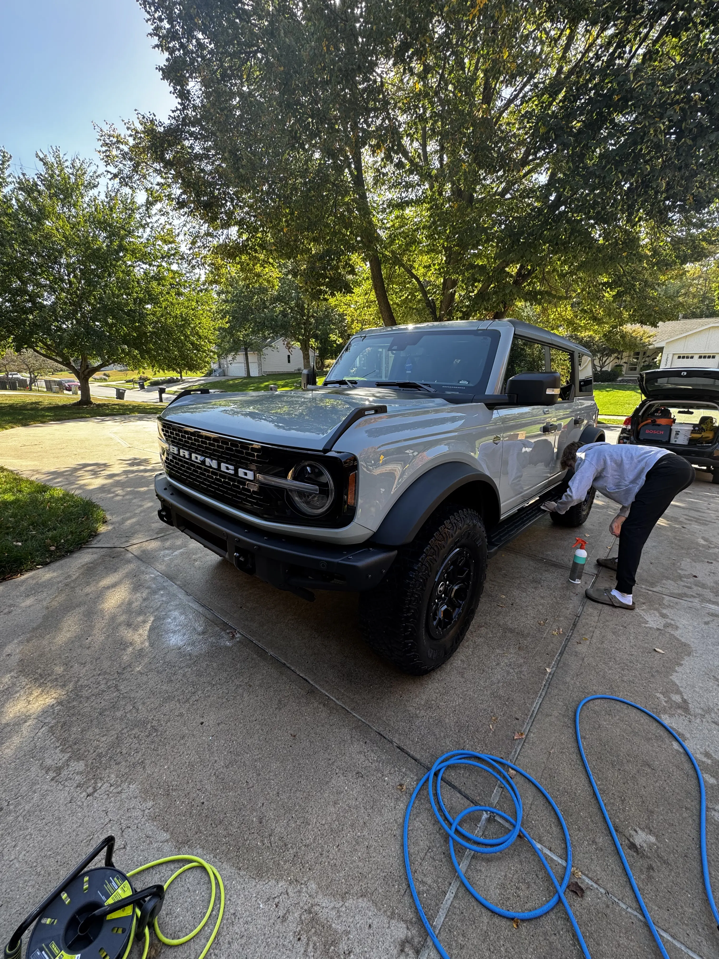 Exterior detailing of white Ford Bronco - Signature Auto Detailing