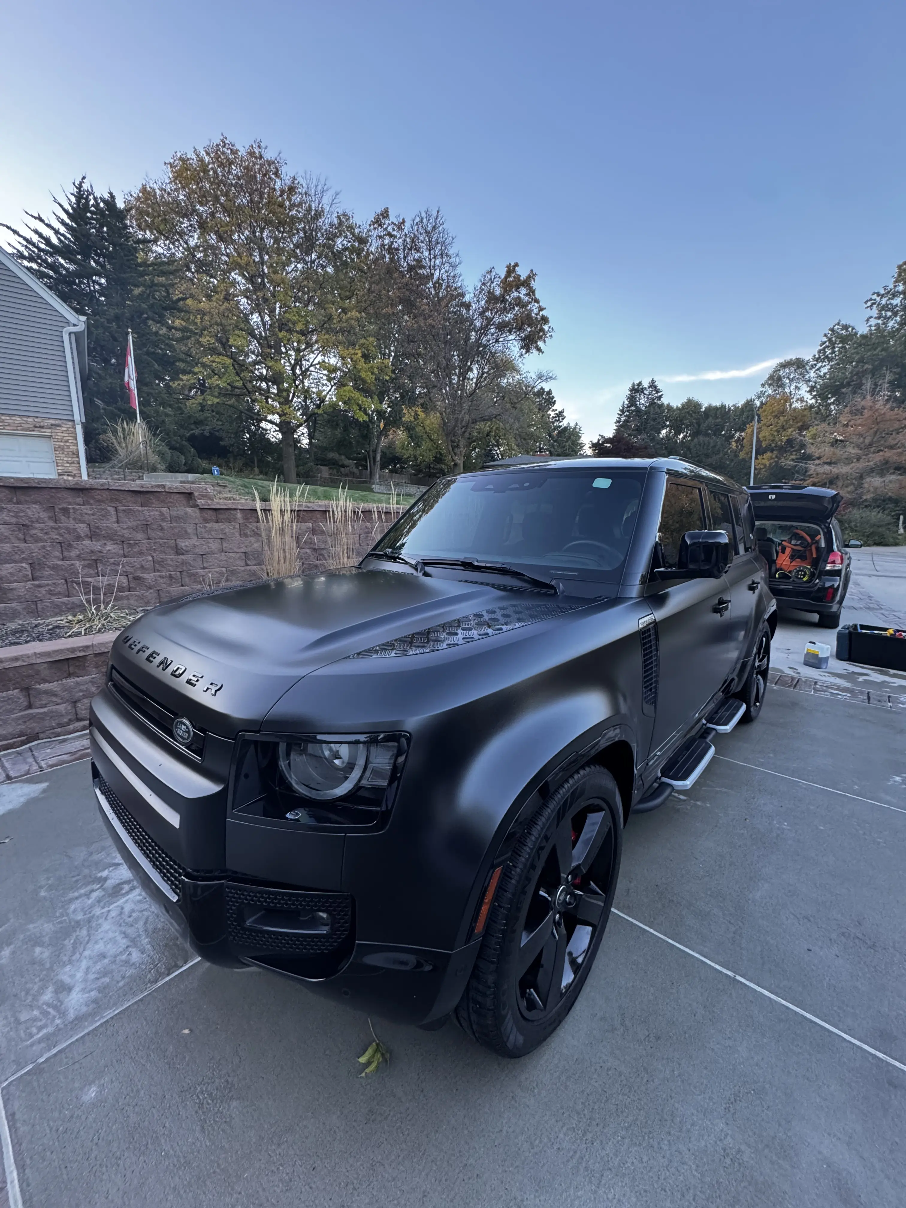 Paint correction on matte black Land Rover Defender - Signature Auto Detailing